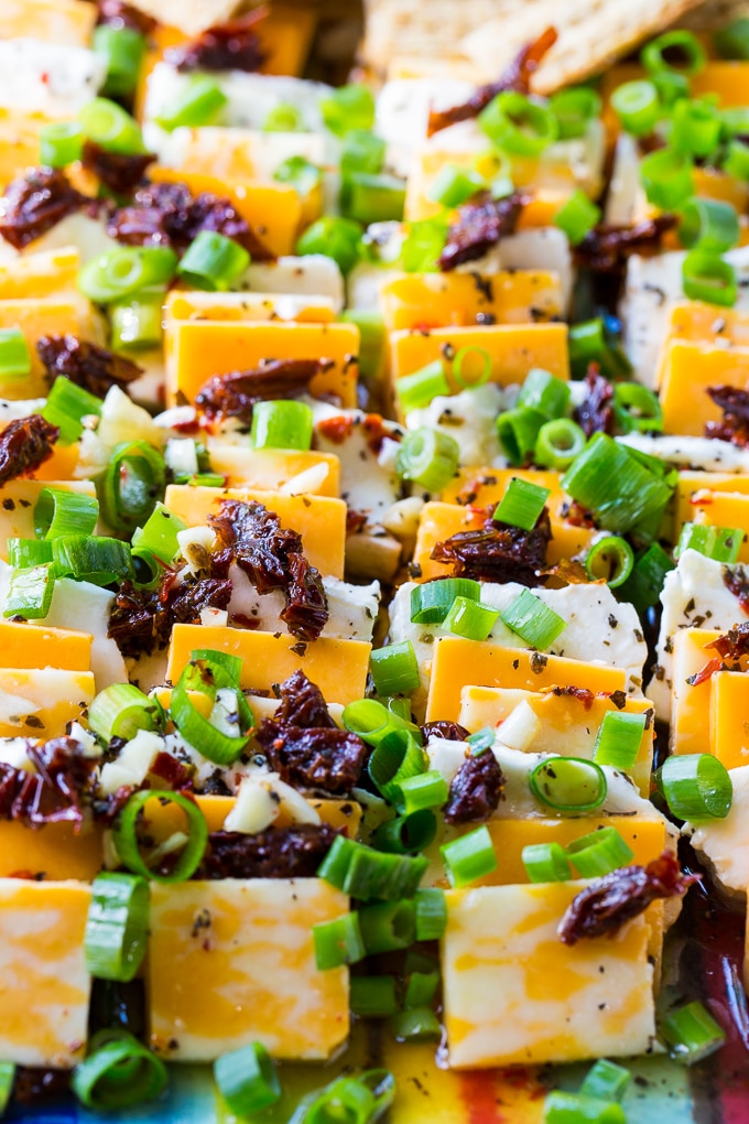 Spicy Marinated Cheese makes an easy party appetizer