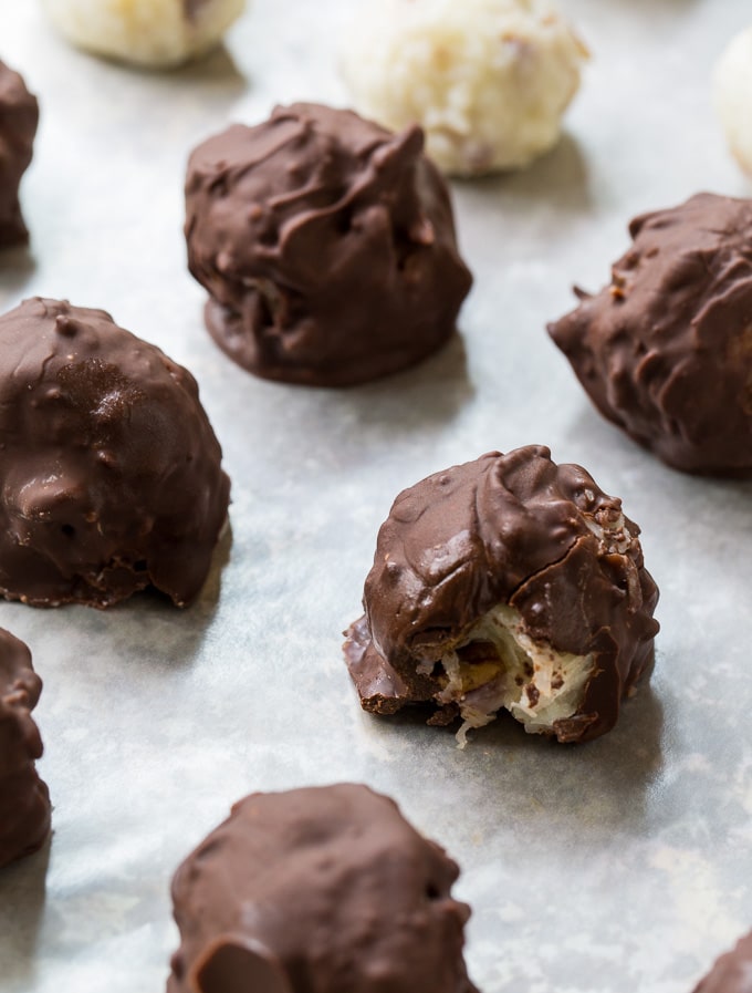 Candy on a baking sheet.