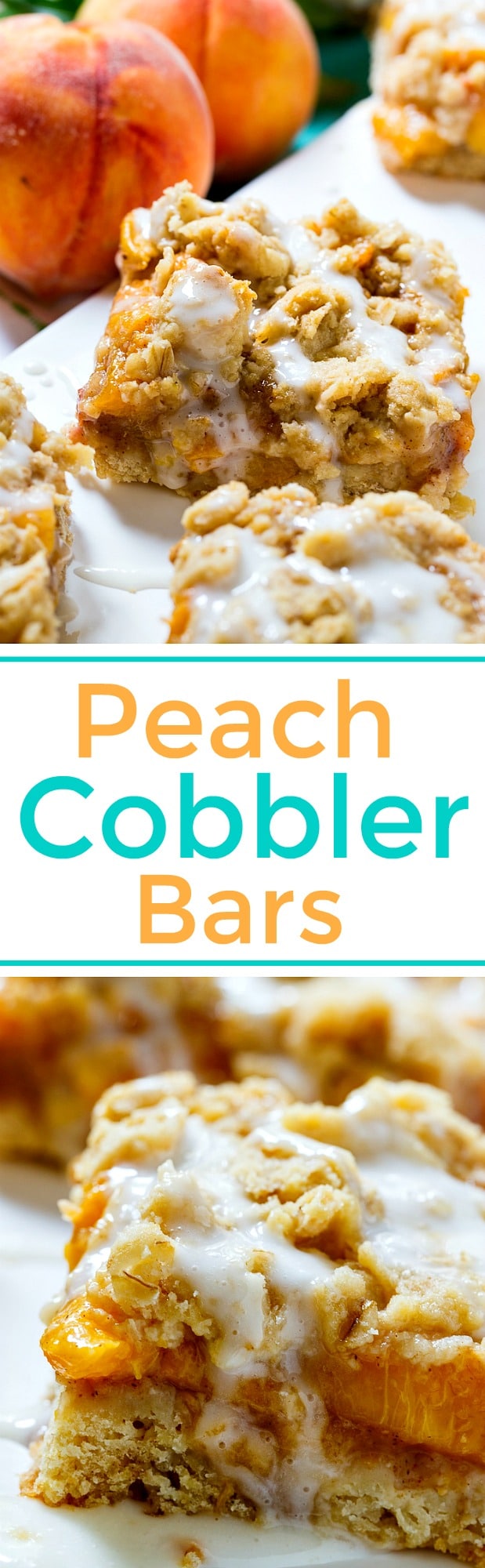 Peach Cobbler Bars made with fresh summer peaches.