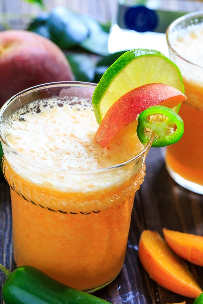 Peach Jalapeno Margaritas recipe