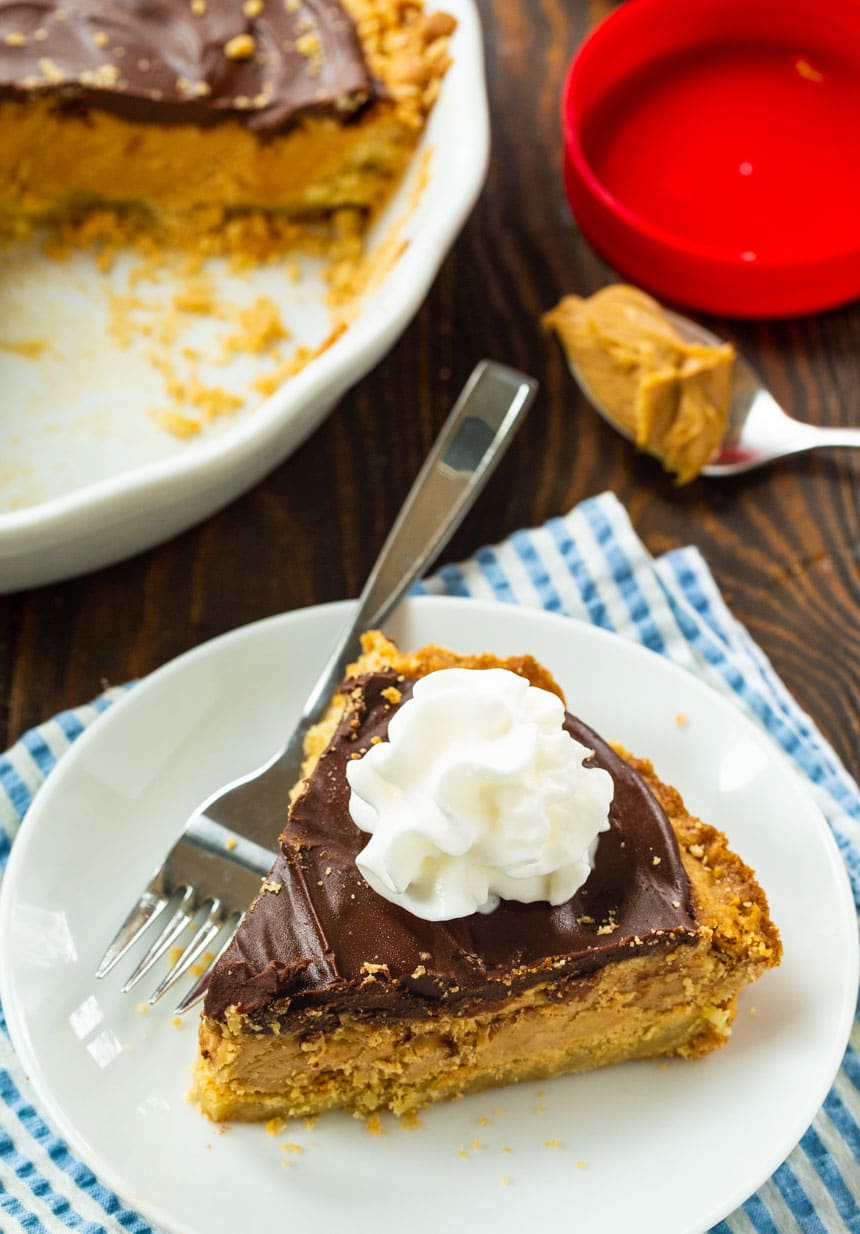 Chocolate Topped Peanut Butter Pie with Sugar Cookie Crust