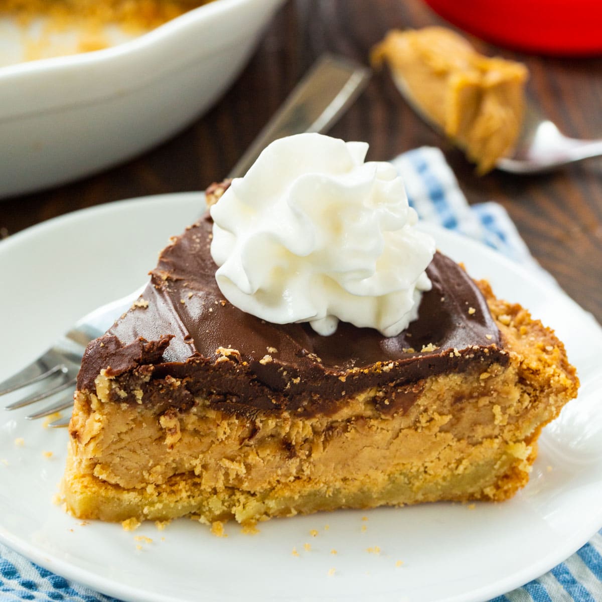 Chocolate Topped Peanut Butter Pie with Sugar Cookie Crust