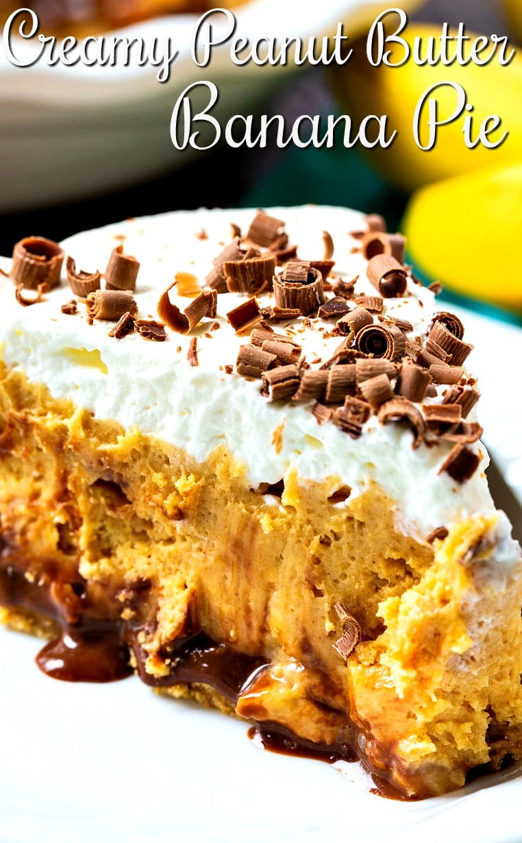 Slice of Peanut Butter Pie with Bananas