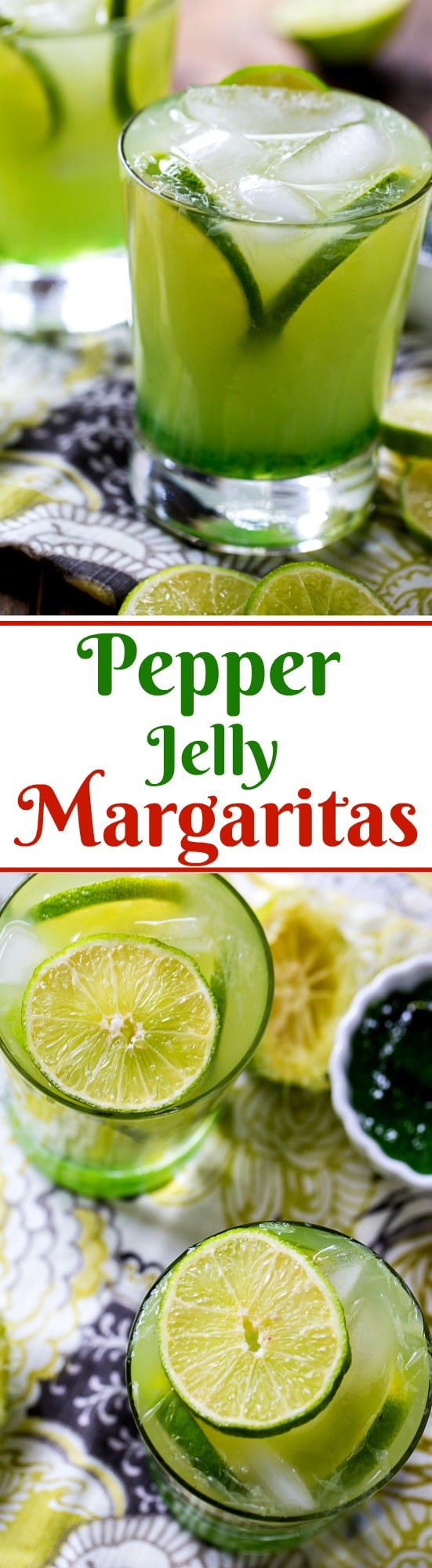 Green Pepper Jelly Margarita- The sweet and tangy pepper jelly turns it into a sweet heat treat.