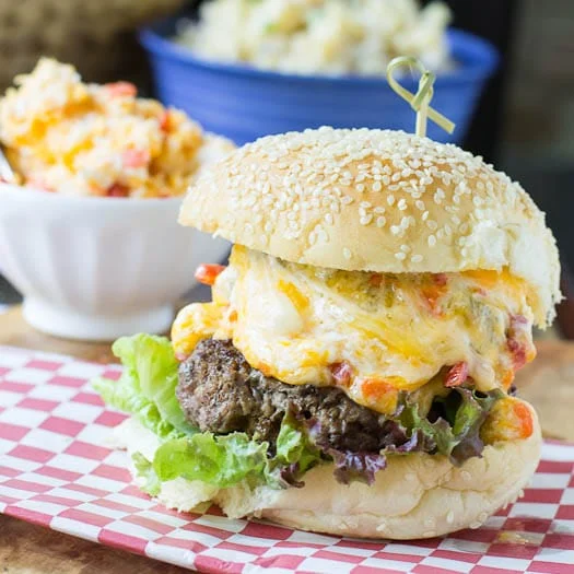 Pimiento Cheese Burgers #recipe