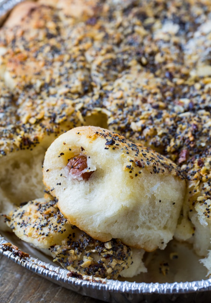 Poppy Seed Sausage Rolls made with Sister Shubert's Rolls