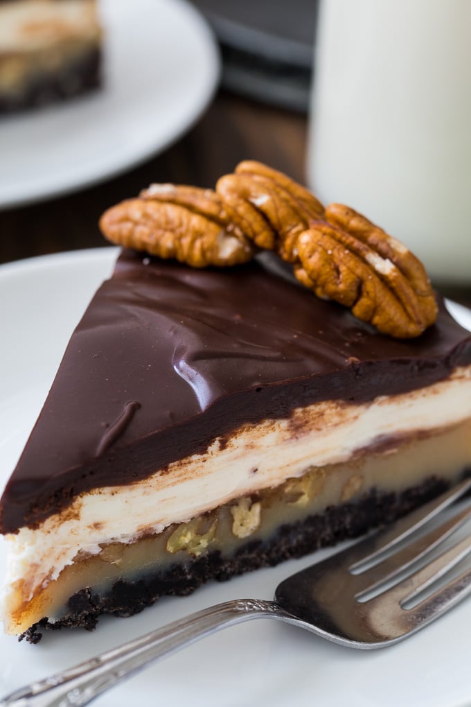 Praline Cream Cheese Pie- 4 delicious layers!
