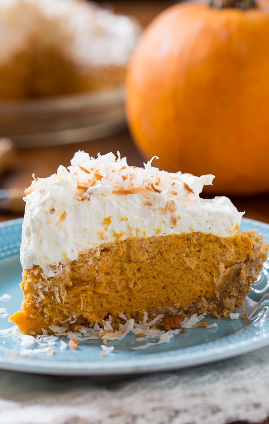 Coconut Pumpkin Chiffon Pie #Thanksgiving
