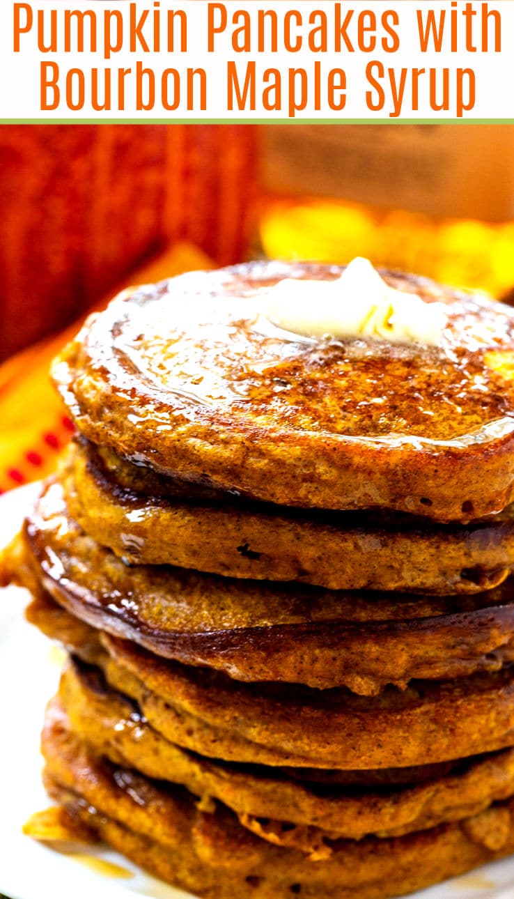 Pumpkin Pancakes with Bourbon Vanilla Maple Syrup