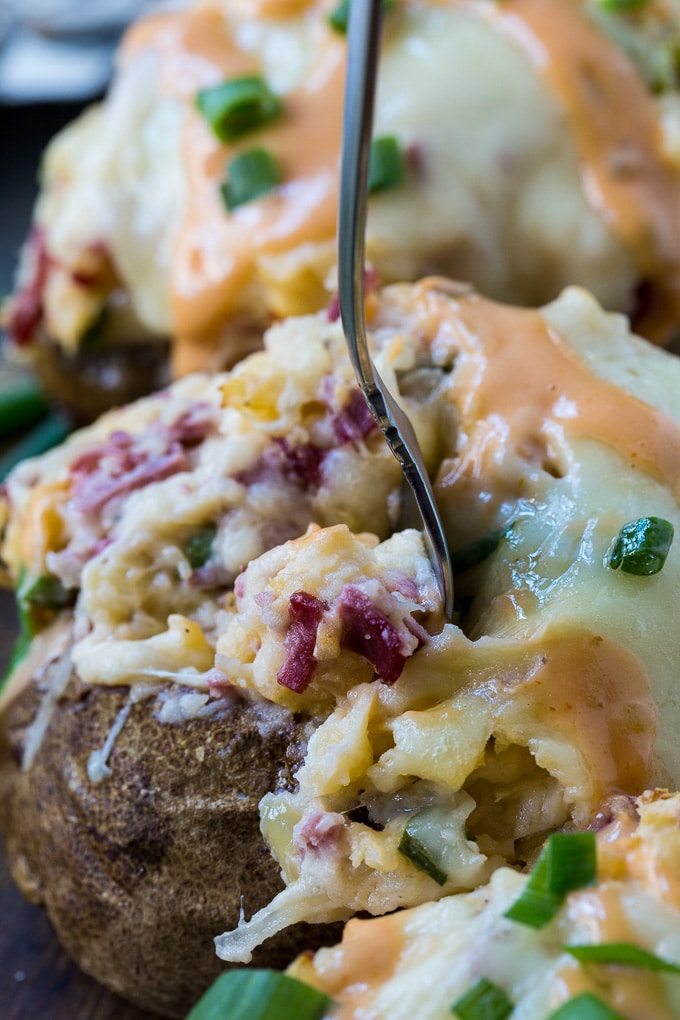 Stuffed Reuben Potatoes