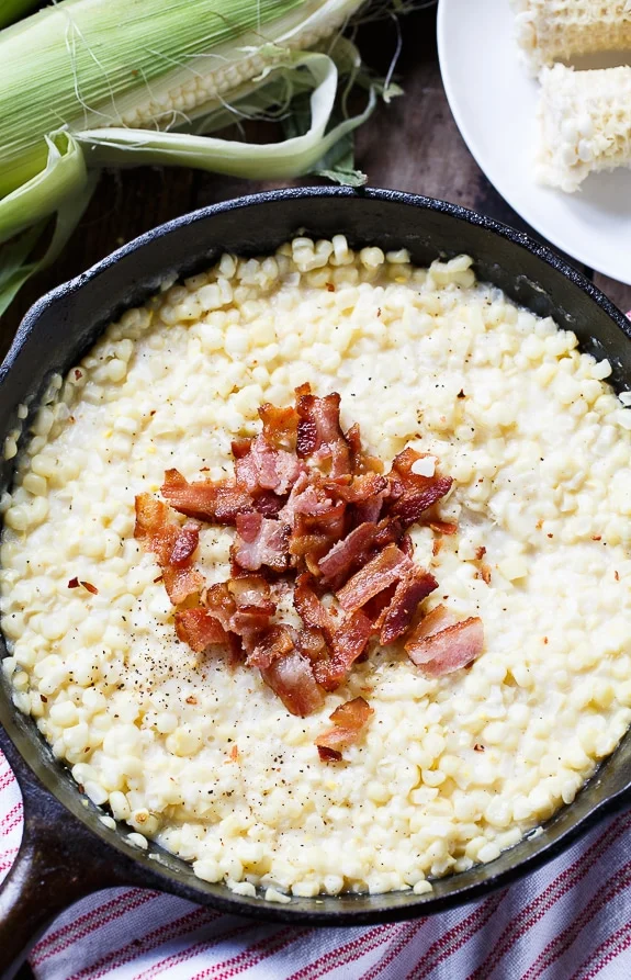 Country-Fried Skillet Corn with bacon.
