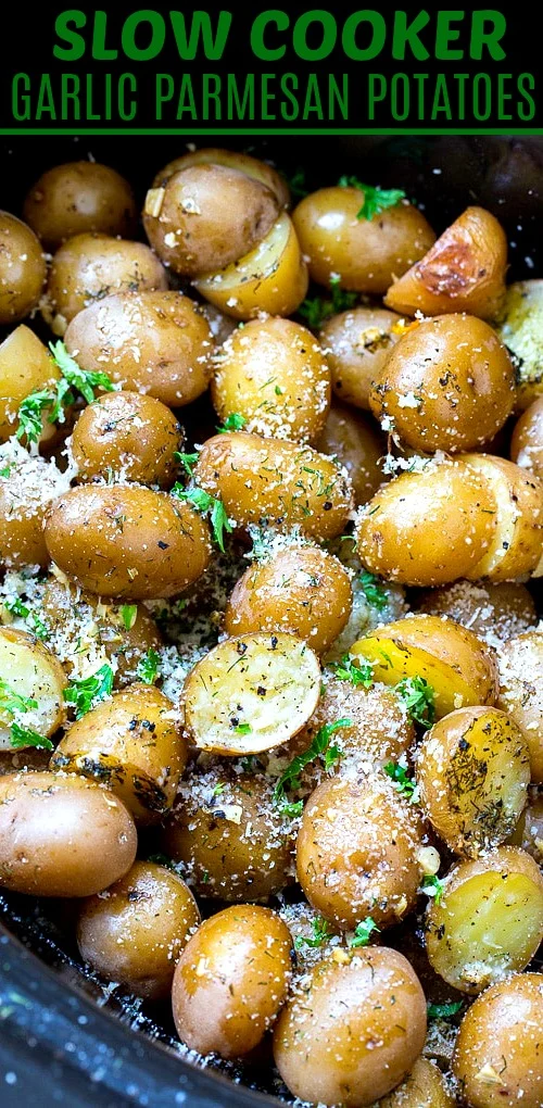 Garlic Parmesan Potatoes in crock pot
