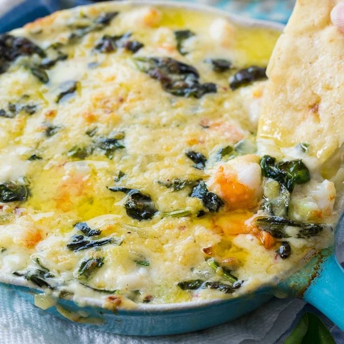 Cheesy Shrimp and Spinach Dip