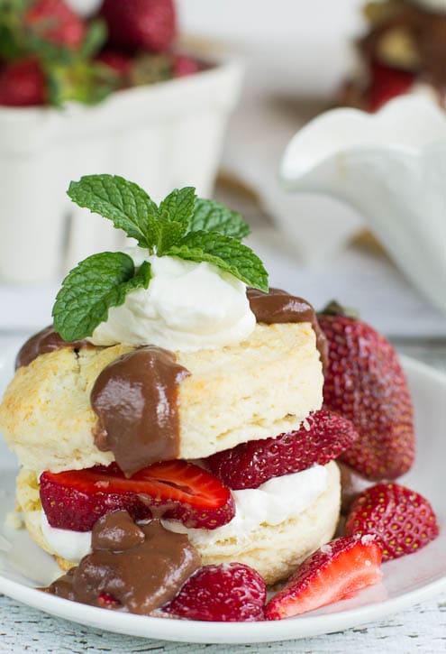 Strawberry Shortcake Biscuits with Chocolate Gravy