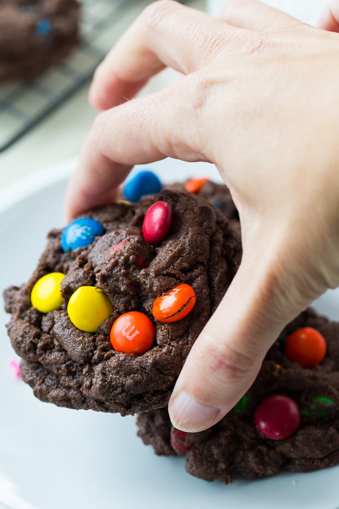 Double Chocolate M&M Cookies