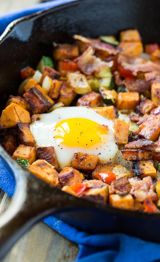 Sweet Potato Hash with Eggs and Bacon