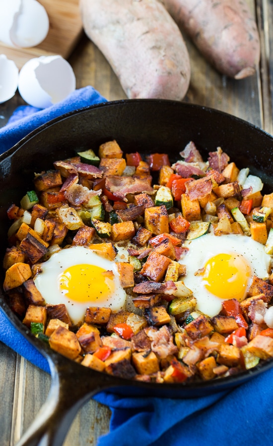 Sweet Potato Hash with Eggs and Bacon