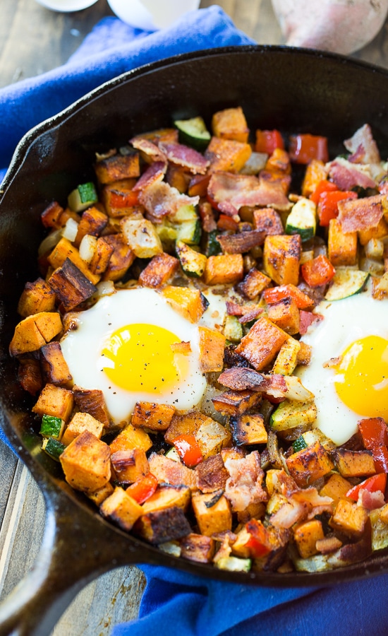 Sweet Potato Hash with Eggs and Bacon