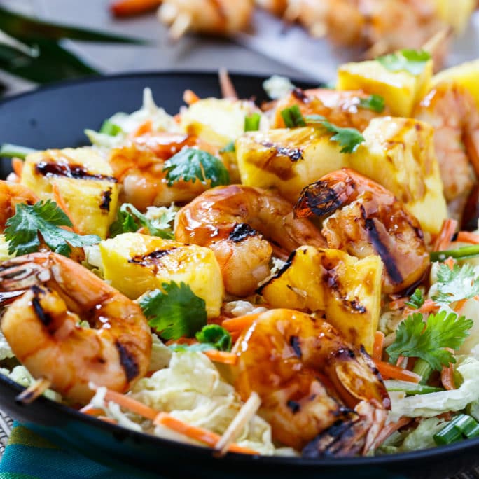 Grilled Teriyaki Shrimp with Asian Slaw