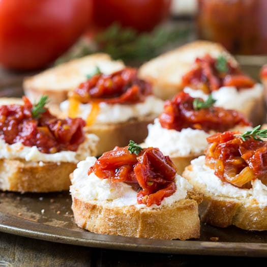Tomato Jam Crostini with Whipped Feta