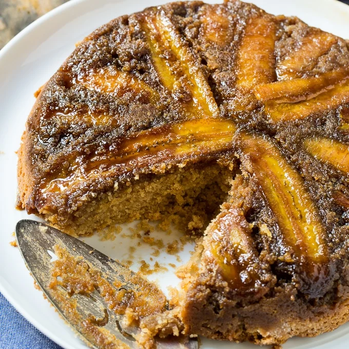 Peanut Butter-Banana Upside Down Cake