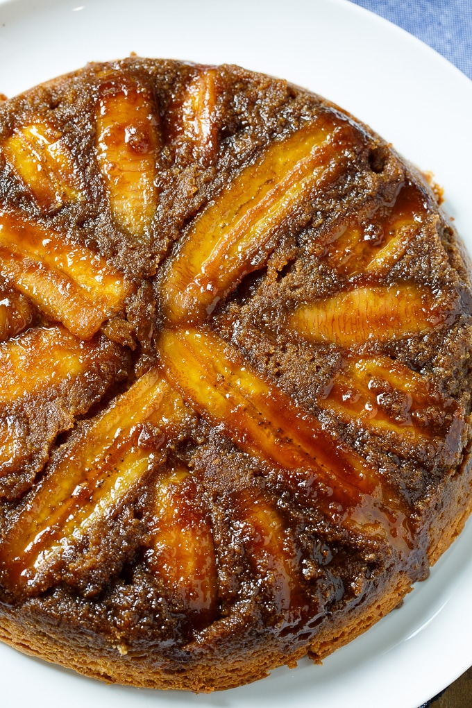 Peanut Butter Banana Upside Down Cake