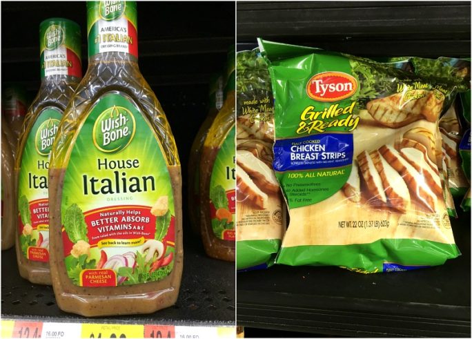 Wishbone Italian Dressing and Tyson Grilled & Ready Chicken at Walmart