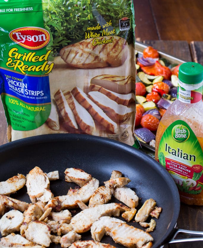 Orzo Pasta Salad with Chicken and Roasted Vegetables