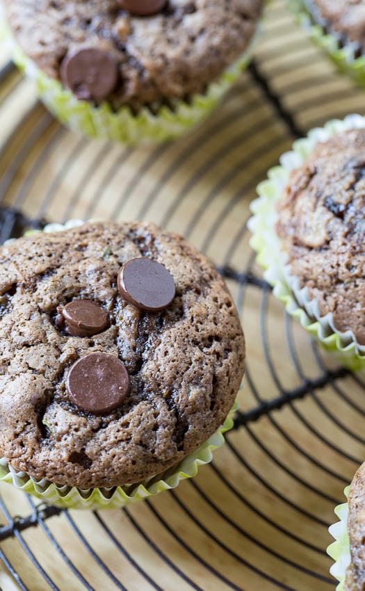 Dark Chocolate Zucchini Muffins